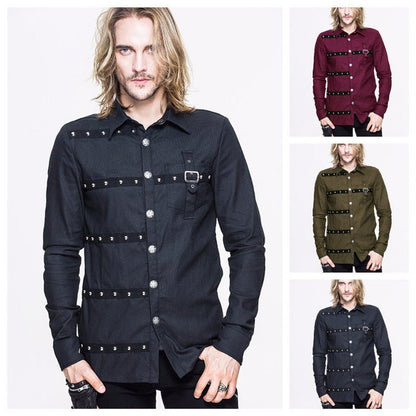 Dorian - The Nevermore Gothic Shirt for Men – Unique Gothic Fashion for Men by Nevermore Lifestyle & Tech | 3XL Army Green