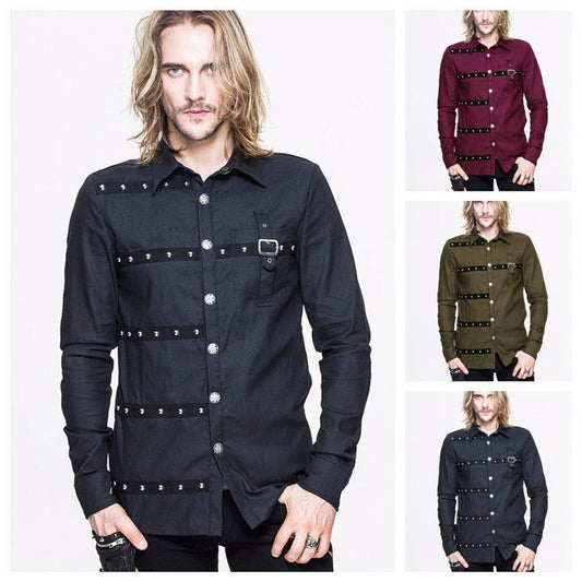 Dorian - The Nevermore Gothic Shirt for Men – Unique Gothic Fashion for Men by Nevermore Lifestyle & Tech | 3XL Army Green