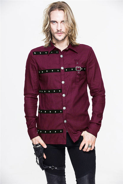 Dorian - The Nevermore Gothic Shirt for Men – Unique Gothic Fashion for Men by Nevermore Lifestyle & Tech | 3XL Wine Red