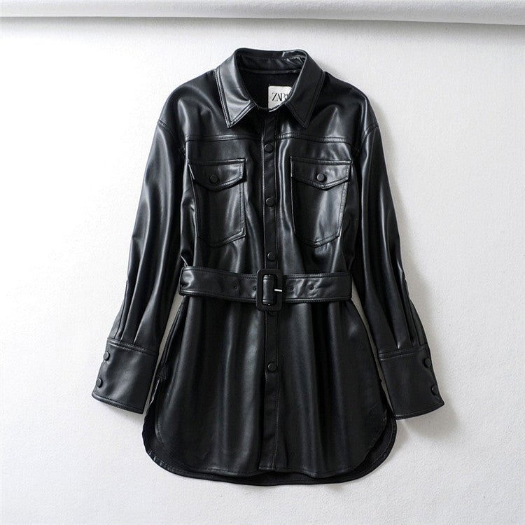 Dorie Chic - The Nevermore Women's Leather Coat – Unique Fashion for Women by Nevermore Lifestyle & Tech | L Black