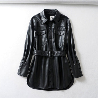 Dorie Chic - The Nevermore Women's Leather Coat – Unique Fashion for Women by Nevermore Lifestyle & Tech | L Black