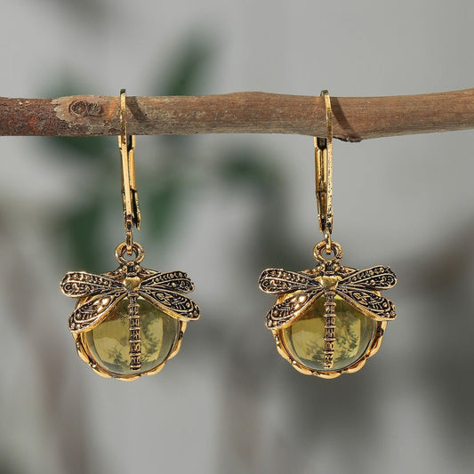 Dragonfly Crystal Droppers - The Nevermore Earrings – Unique Accessories by Nevermore Lifestyle & Tech | AB Color