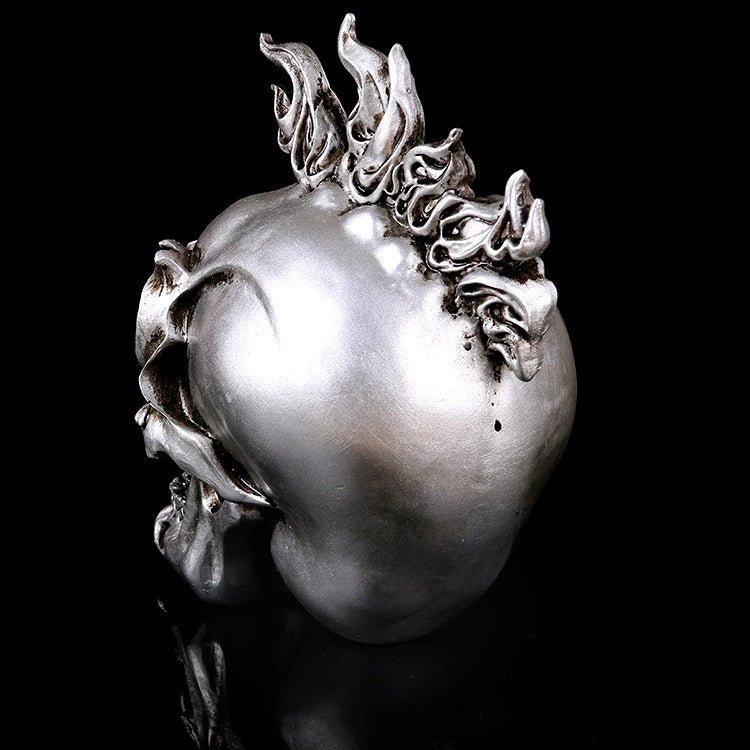 Draven Blackthorne - The Nevermore Gothic Home Decor SILVER RESIN SKULL Head Figure Ornament Occult Skeleton GOTHIC PUNK Decor – Unique Home Decor by Nevermore Lifestyle & Tech | Skull