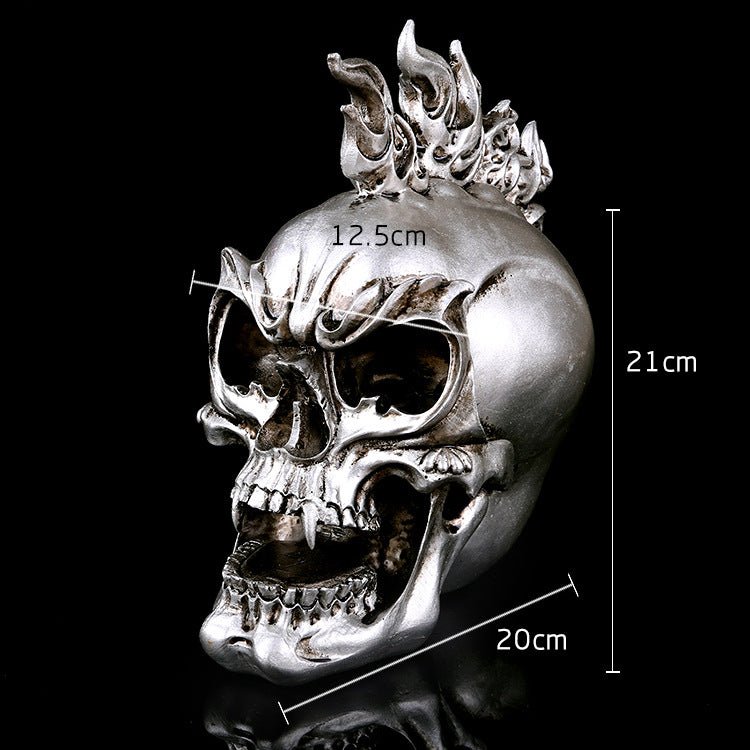 Draven Blackthorne - The Nevermore Gothic Home Decor SILVER RESIN SKULL Head Figure Ornament Occult Skeleton GOTHIC PUNK Decor – Unique Home Decor by Nevermore Lifestyle & Tech | Skull