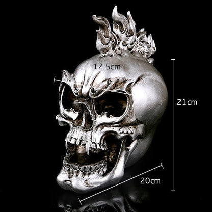 Draven Blackthorne - The Nevermore Gothic Home Decor SILVER RESIN SKULL Head Figure Ornament Occult Skeleton GOTHIC PUNK Decor – Unique Home Decor by Nevermore Lifestyle & Tech | Skull