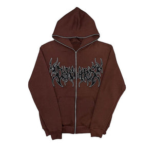 Draven Swiftstrike - The Nevermore Hooded Coat - Sweater with Zipper for Men – Unique Men's Fashion by Nevermore Lifestyle & Tech | L Light Brown