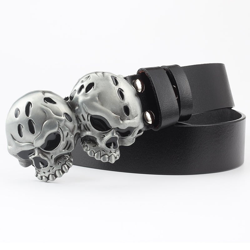 Draven Wraith - The Nevermore Gothic Belt 3D Skulls – Unique Gothic Fashion for Men by Nevermore Lifestyle & Tech | 105cm 014