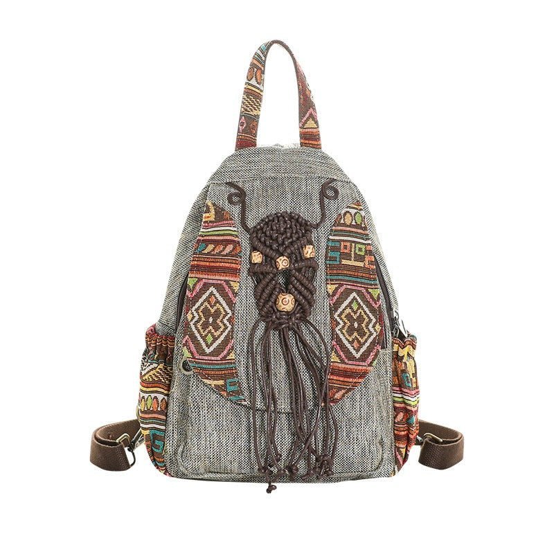 Earthy Elegance - Handwoven Backpack by The Nevermore – Unique Bags by Nevermore Lifestyle & Tech | Brown