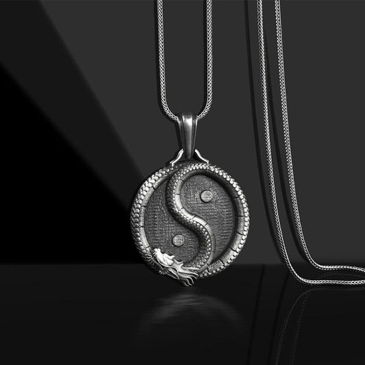 Ebon Enigma - Gothic Titanium Steel Men's Pendant by The Nevermore – Unique Gothic Jewellery by Nevermore Lifestyle & Tech | Black