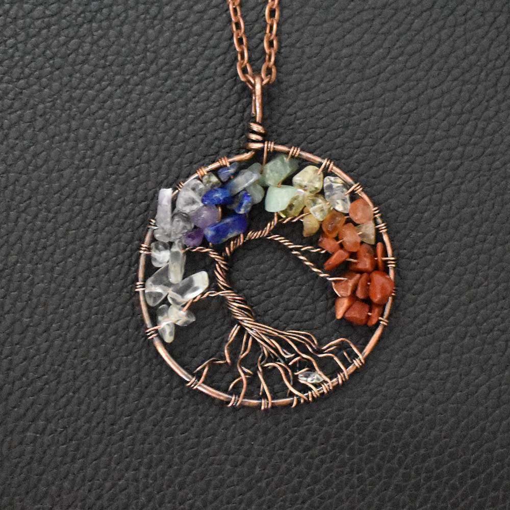 Eclectic Dream - The Nevermore Lucky Tree Pendant Natural Stone – Unique Boho Pendants by Nevermore Lifestyle & Tech | Ancient Red Copper Love