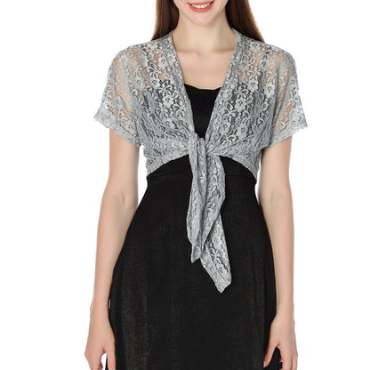 Eclipse Veil – Lace Tie Bolero by The Nevermore – Unique Jackets by Nevermore Lifestyle & Tech | Beige