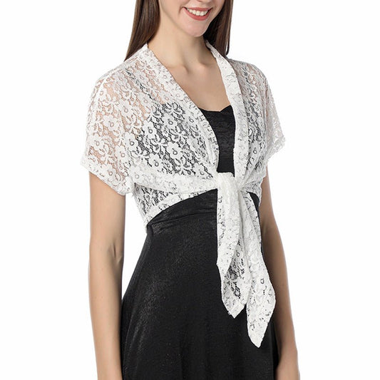 Eclipse Veil – Lace Tie Bolero by The Nevermore – Unique Jackets by Nevermore Lifestyle & Tech | Beige