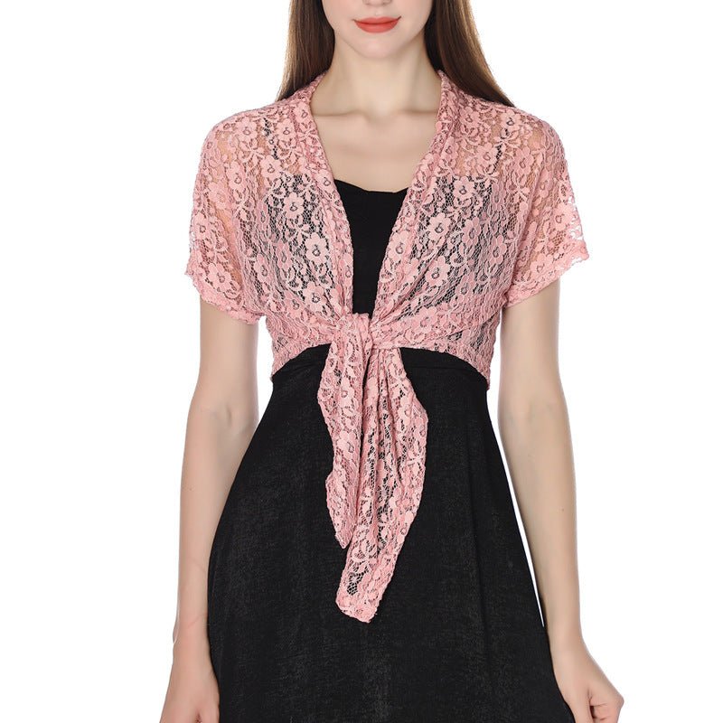 Eclipse Veil – Lace Tie Bolero by The Nevermore – Unique Jackets by Nevermore Lifestyle & Tech | Pink Color