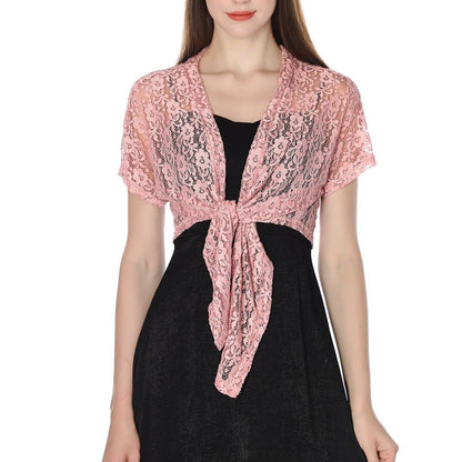 Eclipse Veil – Lace Tie Bolero by The Nevermore – Unique Jackets by Nevermore Lifestyle & Tech | Pink Color