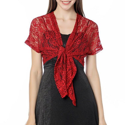 Eclipse Veil – Lace Tie Bolero by The Nevermore – Unique Jackets by Nevermore Lifestyle & Tech | Wine Red