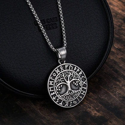 Edda - Norse Viking Steel Tree of Life Pendant by The Nevermore – Unique Gothic Jewelry by Nevermore Lifestyle & Tech | Golden Style 2 Includes Chain