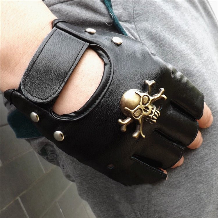Edmund Darkgrunge – Gothic Half Finger Gloves by The Nevermore – Unique Gothic Accessories by Nevermore Lifestyle & Tech | One size Black