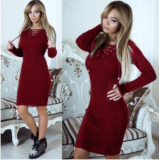 Effortless Elegance - Warm Knitted Midi Dress by The Nevermore – Unique Dresses by Nevermore Lifestyle & Tech | L Claret