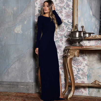 Effortless Romper - Elegant Maxi Dress by The Nevermore – Unique Dresses by Nevermore Lifestyle & Tech | L Dark blue