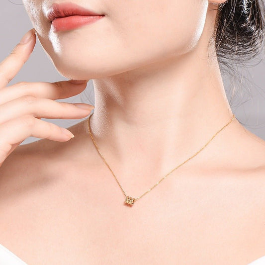 Elara 18K Rose Gold Pendant - Silver, Gold Chain by The Nevermore