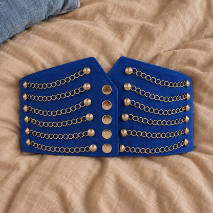 Elastic PU Waist Belt for Women by The Nevermore – Unique Belts by The Nevermore | Blue