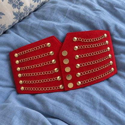 Elastic PU Waist Belt for Women by The Nevermore – Unique Belts by The Nevermore | Red