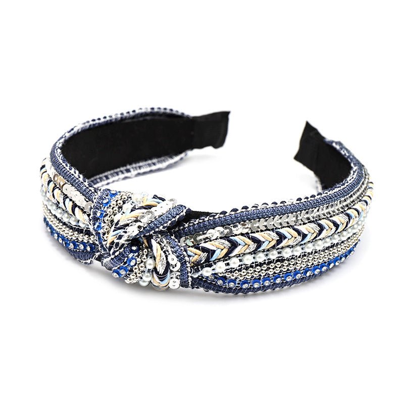 Elegant Blossom - Fabric Headband by The Nevermore – Unique Headbands by Nevermore Lifestyle & Tech | Hair hoop Blue