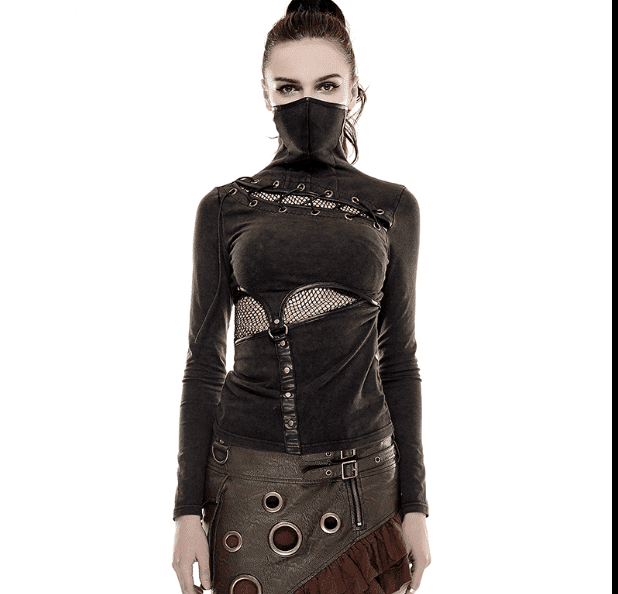 Elisha - The Nevermore STEAMPUNK net fight stand collar long - sleeved Blouse for Women – Unique Steampumk Fashion for Women by Nevermore Lifestyle & Tech | default