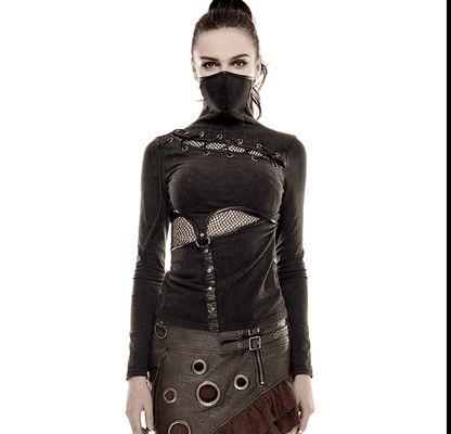 Elisha - The Nevermore STEAMPUNK net fight stand collar long - sleeved Blouse for Women – Unique Steampumk Fashion for Women by Nevermore Lifestyle & Tech | default