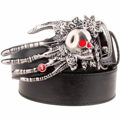 Ellington Ethergrave – Gothic Belt Skull Big Head by The Nevermore – Unique Belts by Nevermore Lifestyle & Tech | 4 black