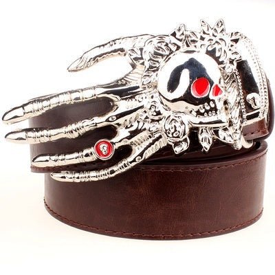 Ellington Ethergrave – Gothic Belt Skull Big Head by The Nevermore – Unique Belts by Nevermore Lifestyle & Tech | 5 brown