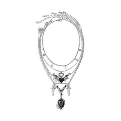 Elusive Echo - The Nevermore Gothic Women's Set Chain Necklace