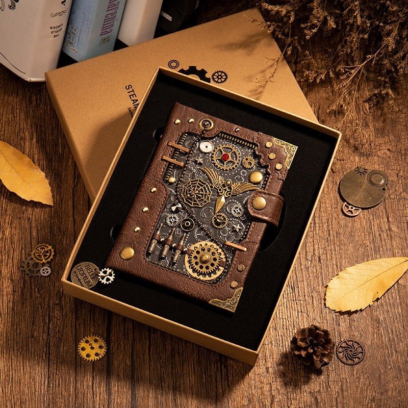 Elvina Sims notebook - The Nevermore Steampunk Gifts – Unique Steampunk Accessories by Nevermore Lifestyle & Tech | Brown