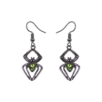 Emerald Widow Spider - The Nevermore Gothic Earrings – Unique Gothic Jewelry by Nevermore Lifestyle & Tech | Spider earrings
