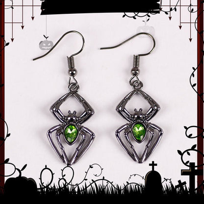 Emerald Widow Spider - The Nevermore Gothic Earrings – Unique Gothic Jewelry by Nevermore Lifestyle & Tech | Spider earrings