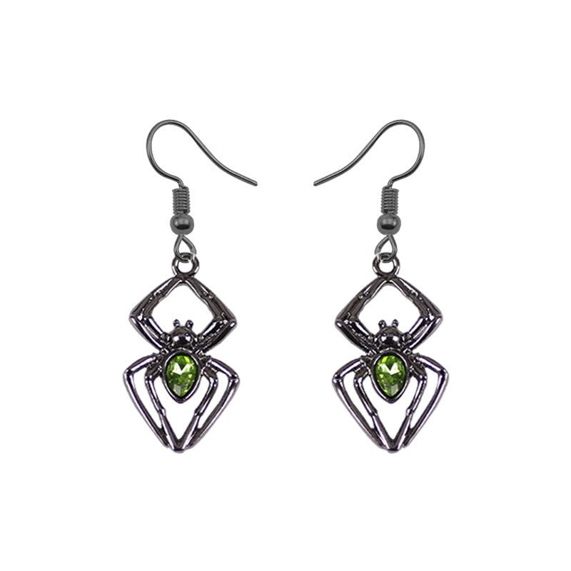 Emerald Widow Spider - The Nevermore Gothic Earrings – Unique Gothic Jewelry by Nevermore Lifestyle & Tech | Spider earrings
