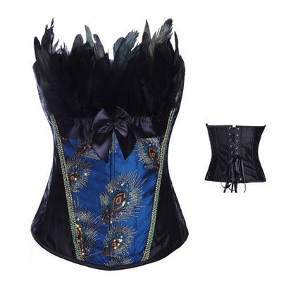 Emory - The Nevermore Peacock Feather Fashion Shapewear Steampunk Corsets Women's – Unique Steampumk Fashion for Women by Nevermore Lifestyle & Tech | 5XL Black