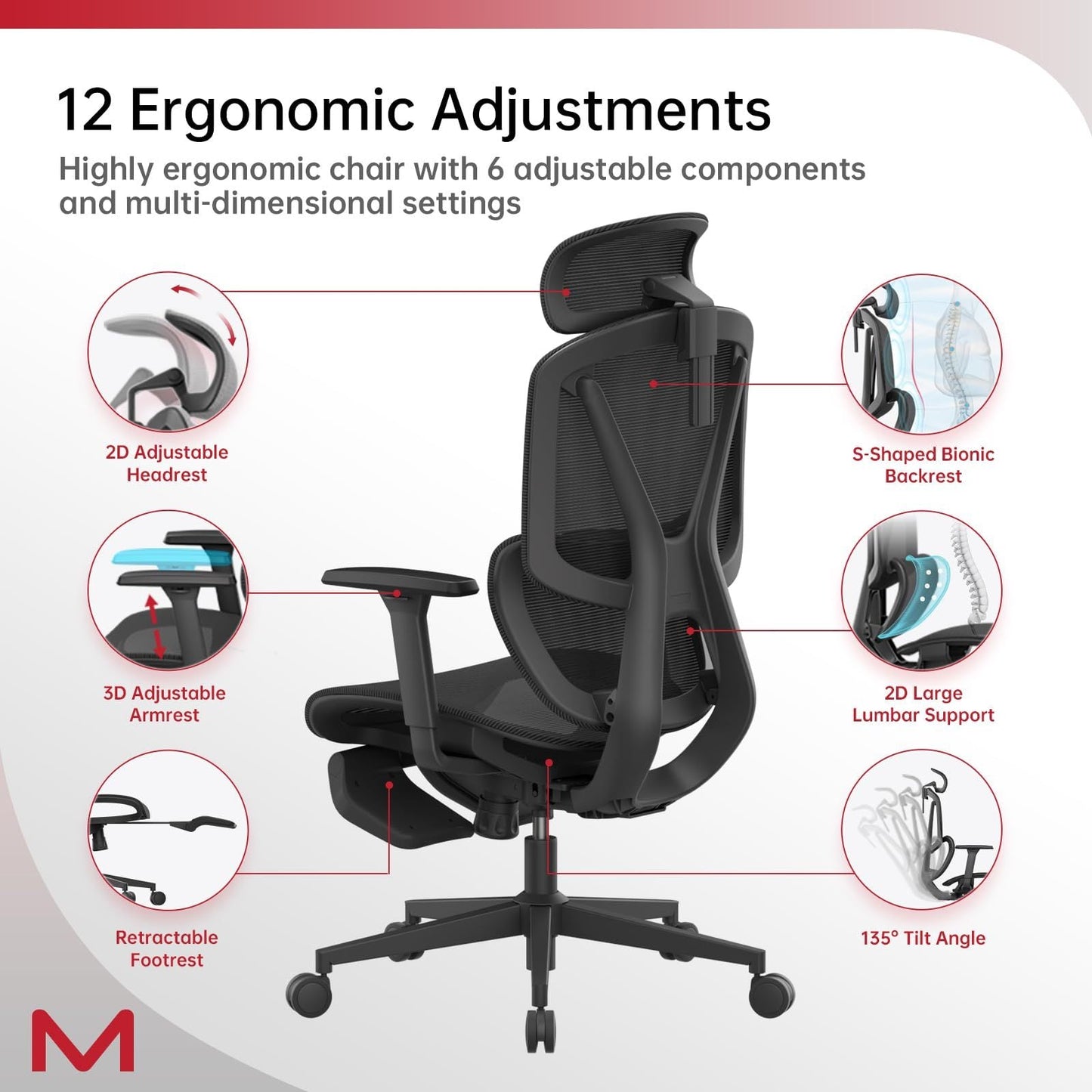 ErgoRest M2 - Premium High-Back Mesh Chair by The Nevermore