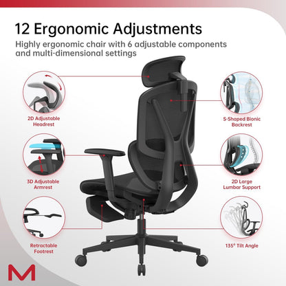 ErgoRest M2 - Premium High-Back Mesh Chair by The Nevermore