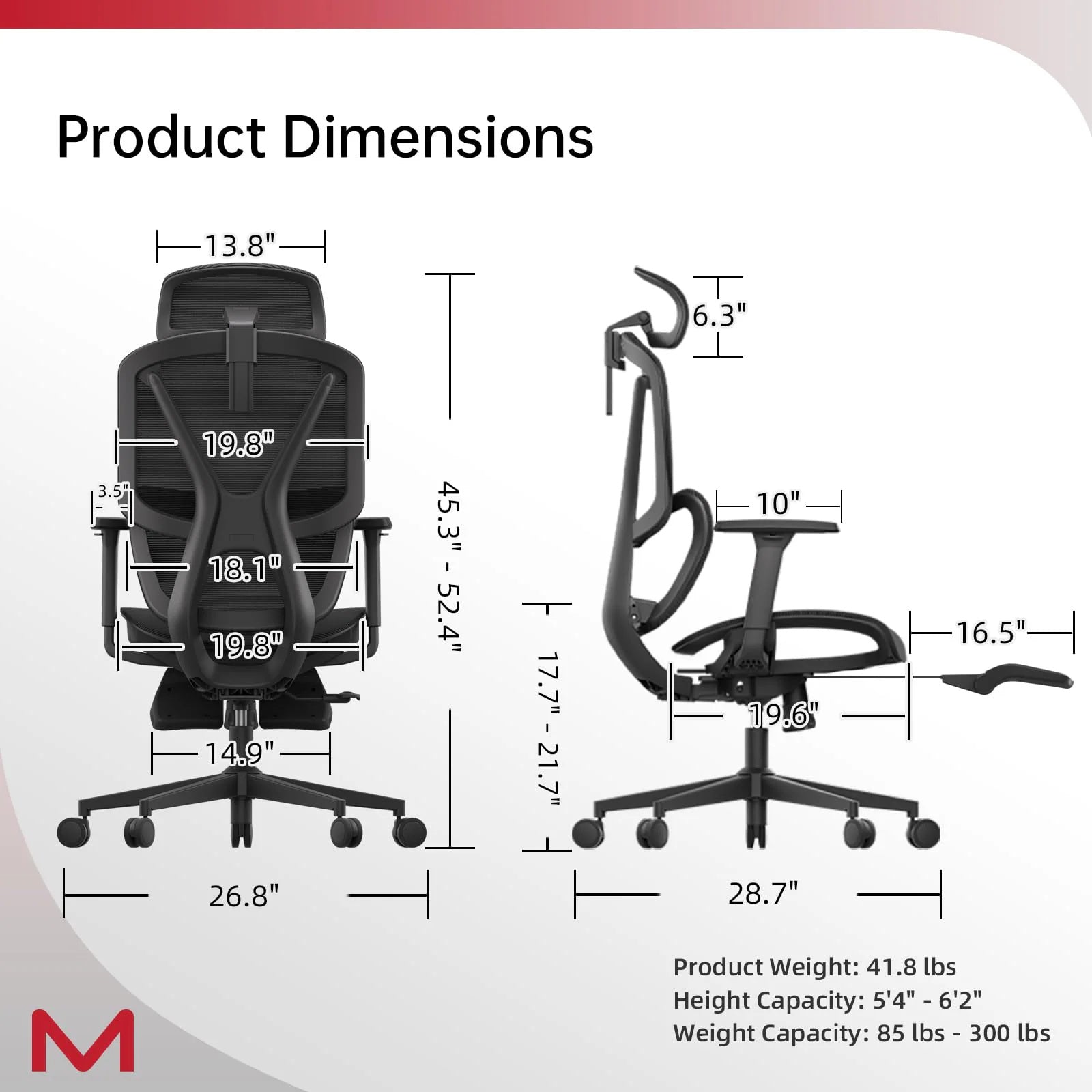 ErgoRest M2 - Premium High-Back Mesh Chair by The Nevermore