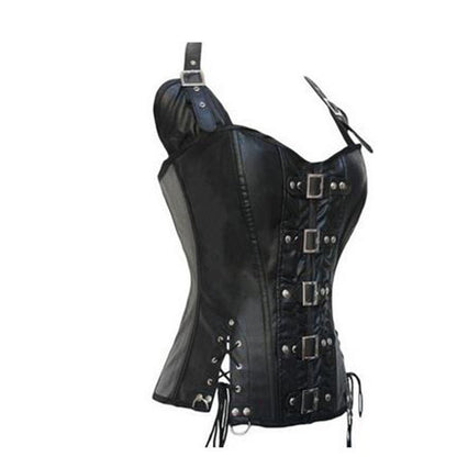 Esmeralda Bloodrose - The Nevermore Gothic Leather Corset for Women – Unique Gothic Fasfion for Women by Nevermore Lifestyle & Tech | L black