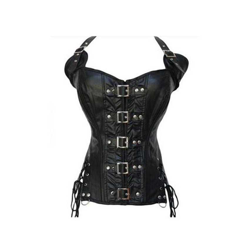 Esmeralda Bloodrose - The Nevermore Gothic Leather Corset for Women – Unique Gothic Fasfion for Women by Nevermore Lifestyle & Tech | L black