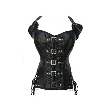 Esmeralda Bloodrose - The Nevermore Gothic Leather Corset for Women – Unique Gothic Fasfion for Women by Nevermore Lifestyle & Tech | L black