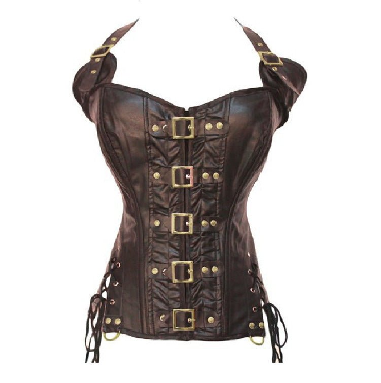 Esmeralda Bloodrose - The Nevermore Gothic Leather Corset for Women – Unique Gothic Fasfion for Women by Nevermore Lifestyle & Tech | L black