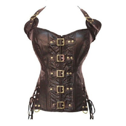 Esmeralda Bloodrose - The Nevermore Gothic Leather Corset for Women – Unique Gothic Fasfion for Women by Nevermore Lifestyle & Tech | L black