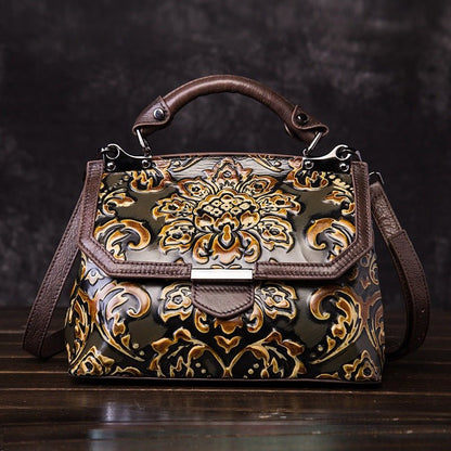 Ethereal Essence 1 - Retro Cowhide Handbag by The Nevermore – Unique Bags by Nevermore Lifestyle & Tech | Khaki