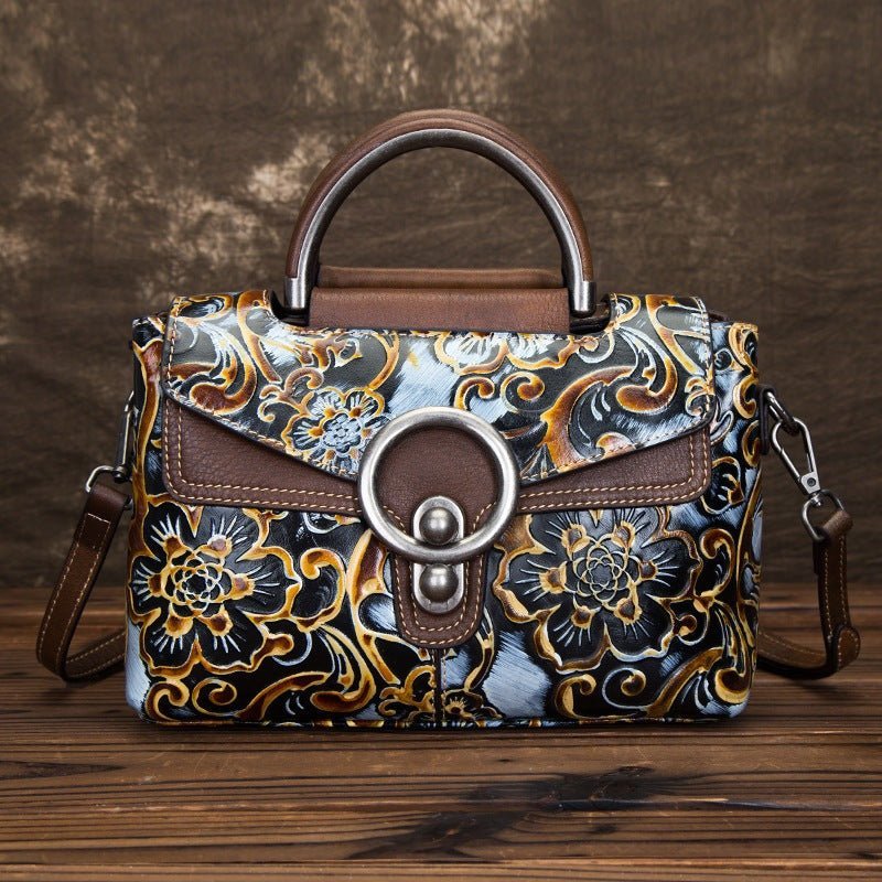 Ethereal Essence 2 - Retro Cowhide Handbag by The Nevermore – Unique Bags by Nevermore Lifestyle & Tech | Black