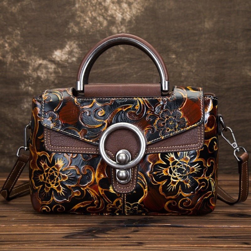 Ethereal Essence 2 - Retro Cowhide Handbag by The Nevermore – Unique Bags by Nevermore Lifestyle & Tech | Red