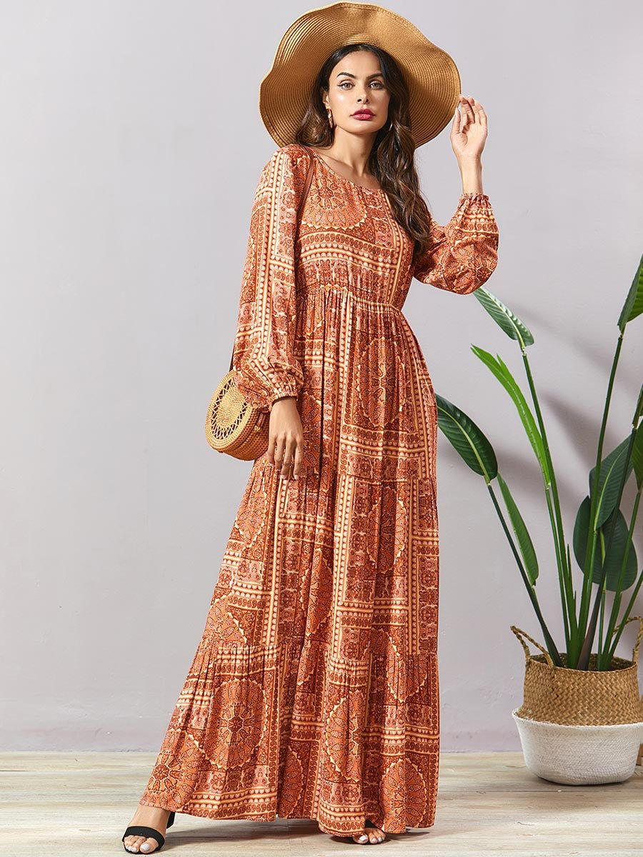 Ethereal Glow - Bohemian Cotton Blend Dress by The Nevermore – Unique Boho Dresses by Nevermore Lifestyle & Tech | 3XL Picture color