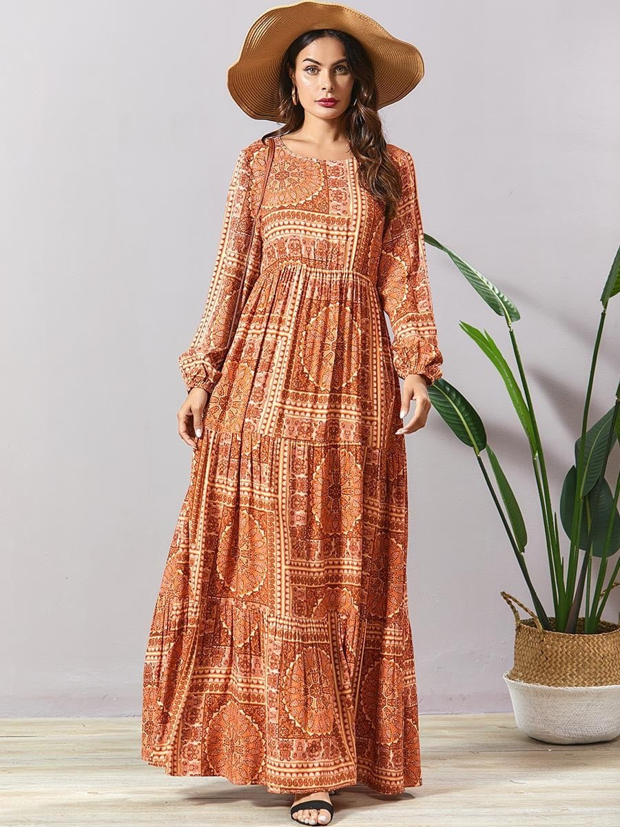 Ethereal Glow - Bohemian Cotton Blend Dress by The Nevermore – Unique Boho Dresses by Nevermore Lifestyle & Tech | 3XL Picture color